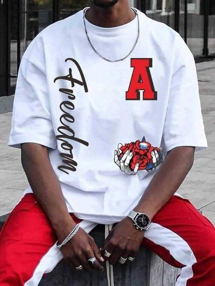 Футболка чоловіча з принтом повсякденна L Білий