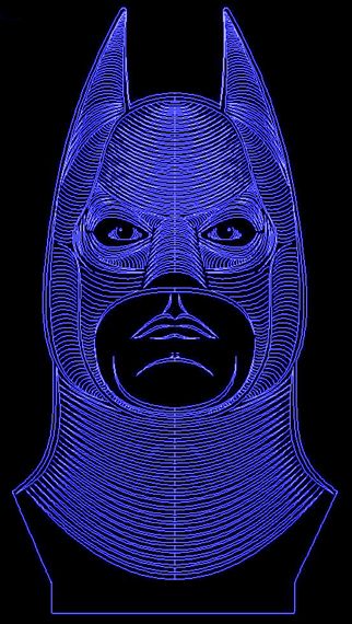 Акриловый светильник-ночник Бэтмен синий tty-n000731