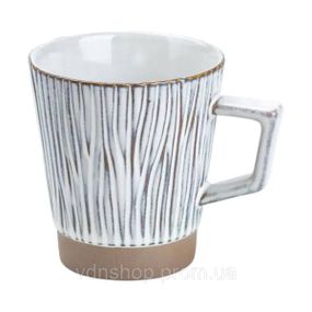 Чашка фарфоровая для чая и кофе 300 мл в стиле ретро Золотистая HP7208G