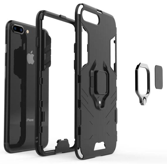 Чехол бампер Primolux Ring Armor для Apple iPhone 7 Plus / iPhone 8 Plus - Black | Зображення 2