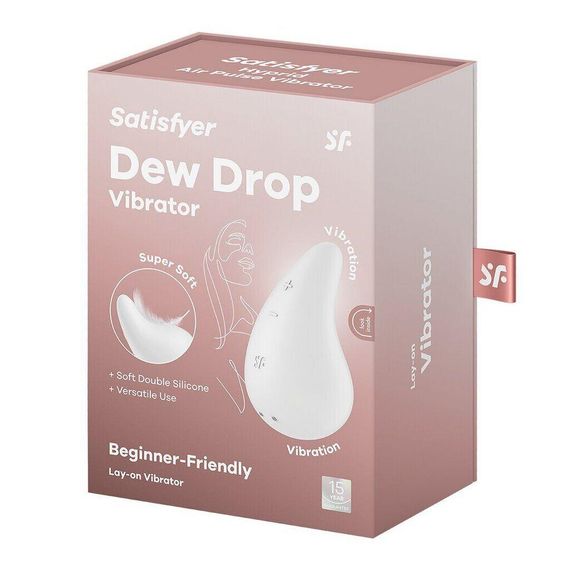Вібратор для зовнішньої стимуляції Satisfyer Dew Drop White, 2 мотори, 12 режимів, м’який корпус Sex Aura | Зображення 5