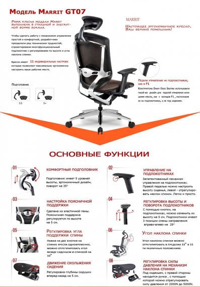 Кресло компьютерное GT Chair MARRIT X Gray | Зображення 8