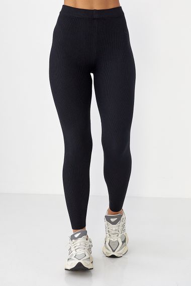 Жіночі трикотажні лосини - чорний цвет, ONE SIZE (є розміри)