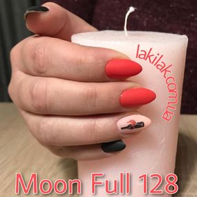 Гель-лак Moon Full №128 карміновий червоний 8мл