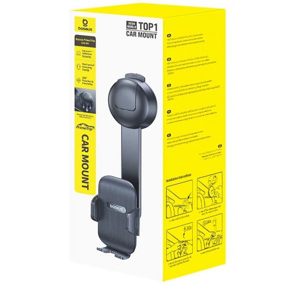 Автотримач Baseus PrimeTrip C03 Air with suction base (C0013C) Cosmic Black | Зображення 1