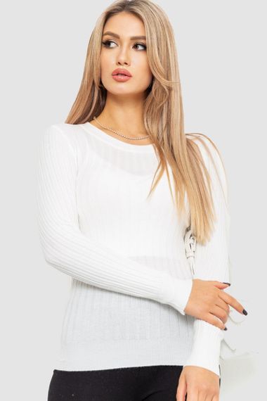 Водолазка жіноча в рубчик, колір білий, 204R9031