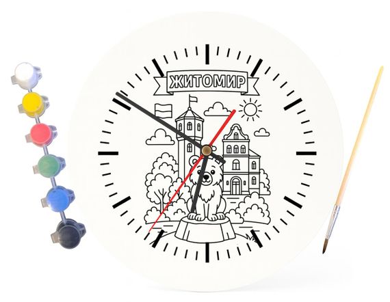 Дитячий набір для творчості годинник розмальовка Житомир 30 см (Г0141) | Зображення 3