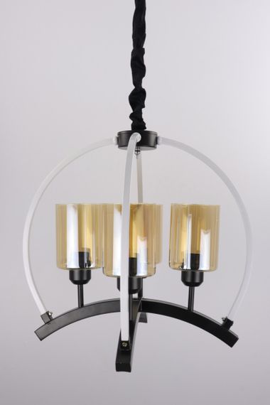 Люстра підвісна LOFT на 4 лампочки 25005 Чорний 55-100х47х47 см. | Зображення 2