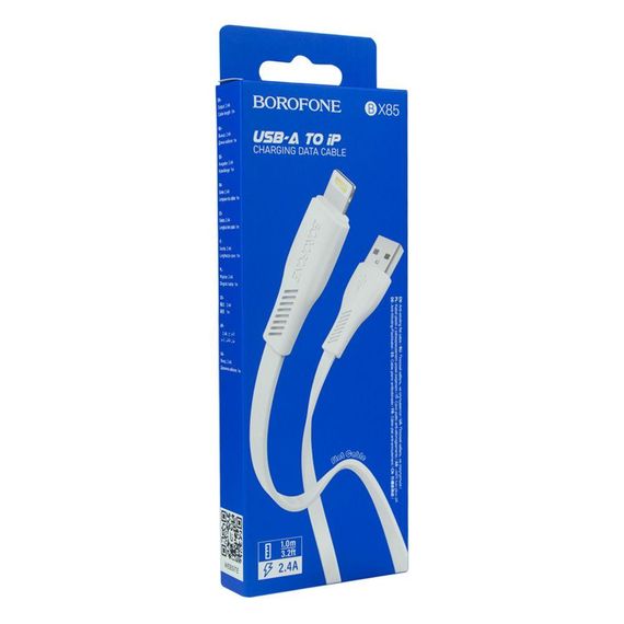 Кабель USB Borofone BX85 Lightning 2.4A Колір Білий | Зображення 1