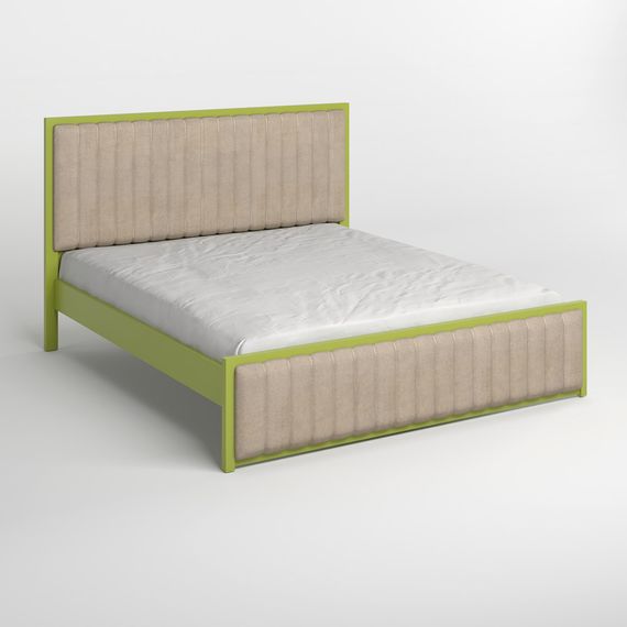 Полуторне дерев&#039;яне ліжко Mebigrand Відень Лайм (S3050G70Y)/Аляска 23 (Бежевий) 120х200 см (MBG-10993) | Зображення 1