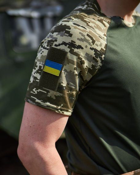 Футболка тактична чоловіча  колір хакі/піксель р.48 408297 | Зображення 2