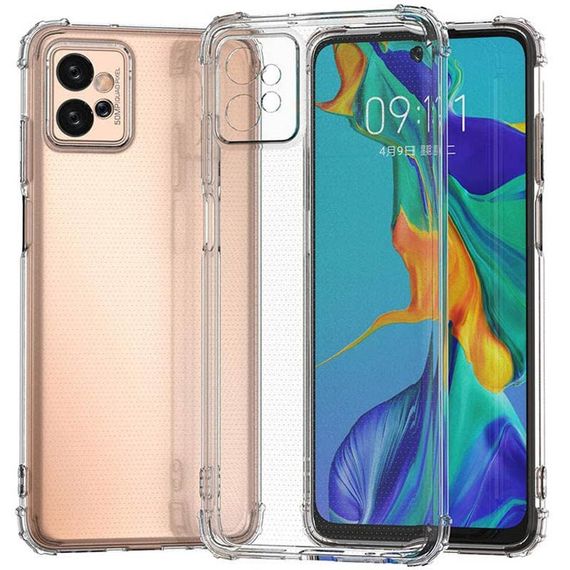 TPU чохол GETMAN Ease logo посилені кути Full Camera для Motorola Moto G32 Безбарвний (прозорий)