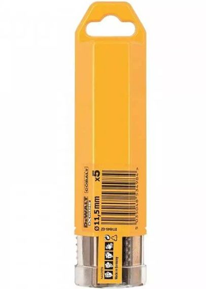 Свердло по металу DeWalt EXTREME INDUSTRIAL COBALT HSS-CO 11.5 мм 5 шт (DT4946)