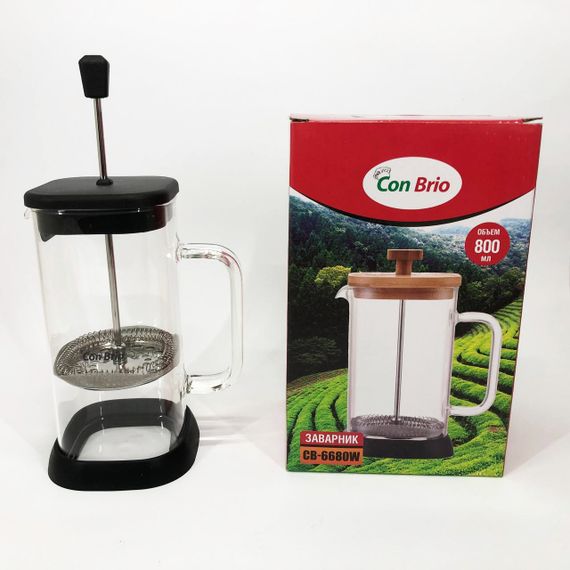 Френч-прес Con Brio CB-6680В 800 мл, Заварювальний чайник для листового чаю, Френч-прес красивий | Зображення 1