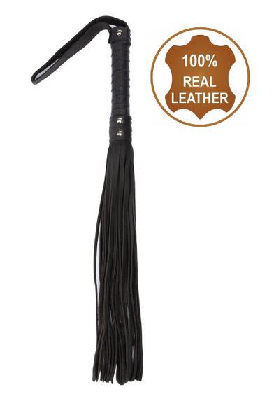 Флогер з натуральної шкіри Flirty Hard Leather - Black, BG-00002 sexstyle