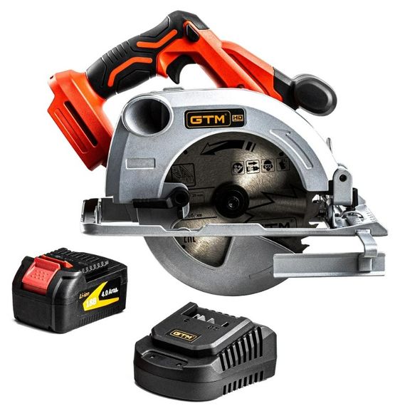 Акумуляторна дискова пила GTM CS18/165BL безщіткова + АКБ і ЗП (CS18/165BL_KIT)