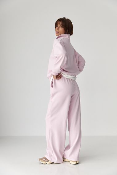 Теплий спортивний костюм з написами - пудра цвет, M/L (є розміри) | Зображення 1