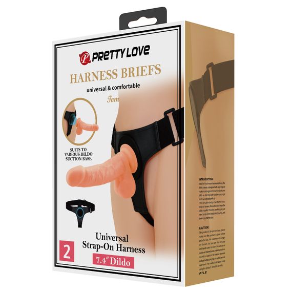 Страпон - Pretty Love Harness Briefs Tom 7.4" | Зображення 9