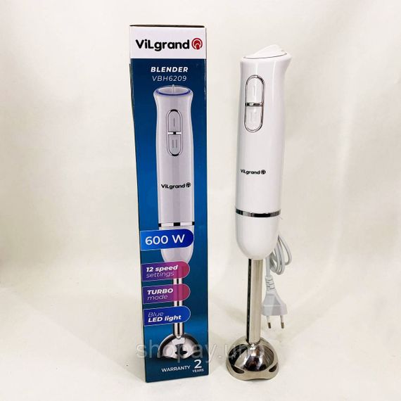 Блендер с защитой от разбрызгивания ViLgrand VBH6209 600 Вт, Погружные блендеры для дома FN-70 | Зображення 5