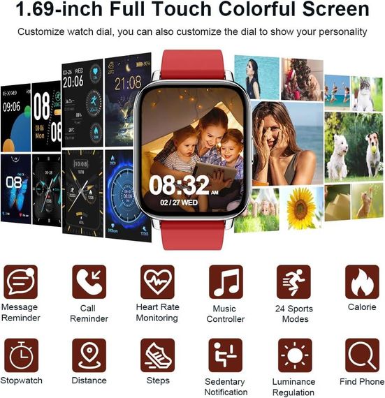 Розумний годинник Ordtop Red - ваш фітнес-партнер на кожен день | Зображення 3