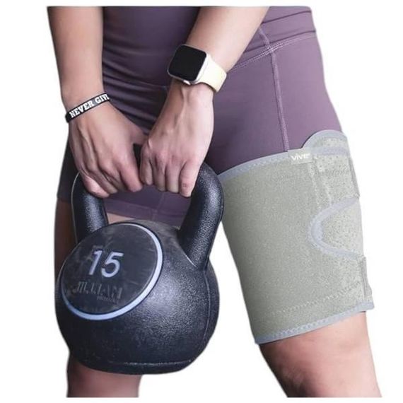 Повязка фиксатор для бедра универсальный размер Серая