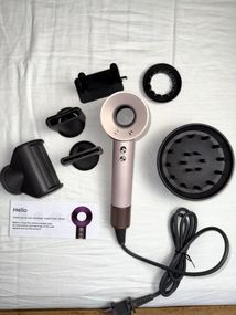 Фен Super Hair Dryer бежевий з іонізацією та турборежимом 5 насадок
