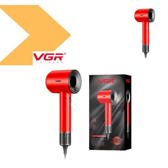 Професійний фен VGR V-445 RED з 3 рівнями обдування та 4 рівнями температури, 1600 Вт, 110000 RPM (46088-_717) | Зображення 1