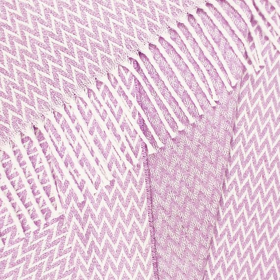 Плед бавовняний зиг-заг ліловий Love You 140 x 200 см | Зображення 1