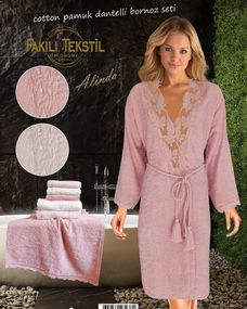 Женский набор Fakili Alinda с полотенцами Грязно-розовый L