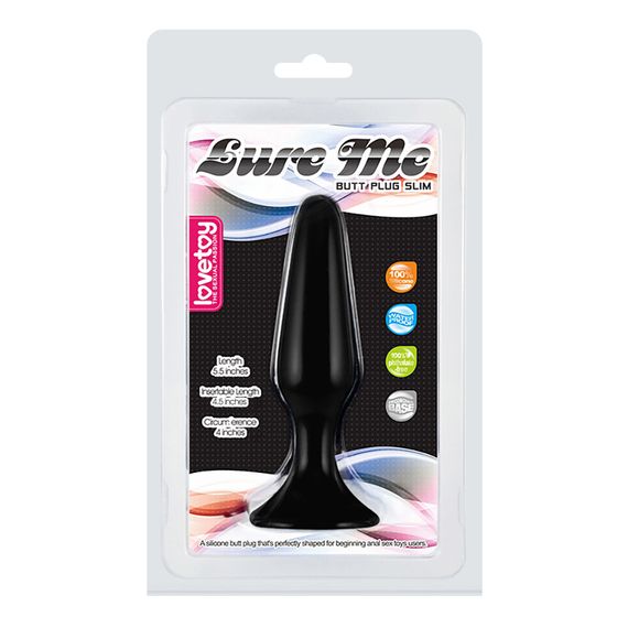 Анальна пробка - Lure Me Butt Plug L Black Sex Aura