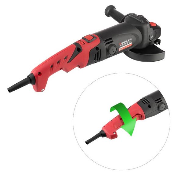 Шліфмашина кутова 1200Вт, діаметр круга 125мм, 5000-12000 об/хв, поворотне руків'я INTERTOOL WT-0225 | Зображення 4