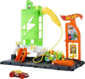 Трек Хот Вилс Сити Заправочная станция Оригинал АЗС Hot Wheels City Super Recharge Fuel Station