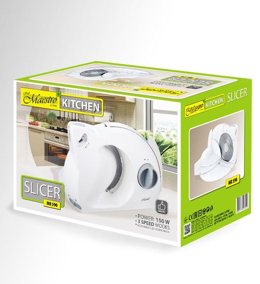 Електричний слайсер-ломтерізка Maestro MR-590 для нарізки м'яса, сиру, хліба та овочів | Зображення 4