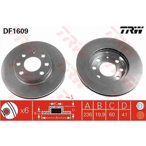 Передний тормозной диск R13 Ланос TRW - DF1609