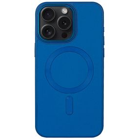 Кожаный чехол Bonbon Leather Metal Style with MagSafe для Apple iPhone 13 Pro (6.1") Синий / Indigo