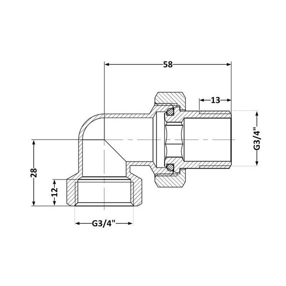 Згін-американка Thermo Alliance Standart 3/4" ВН нікель, кутовий TAS191W20 | Зображення 1