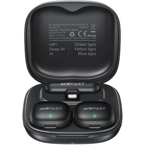 Петличний бездротовий мікрофон Acefast R1 Dual-mic Lightning Black