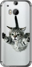 Чехол на HTC One M8 Летящий котёнок "2322u-30-17620"