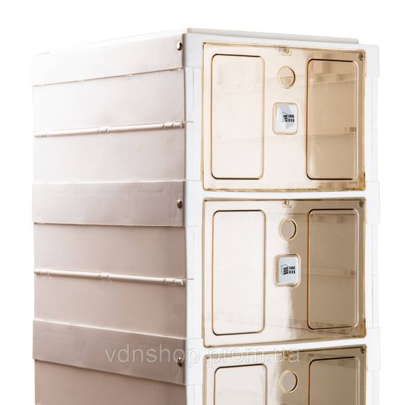 Шафа для взуття портативна пластикова 33 х 26х 100 см на 6полиць Біла HPS658 | Зображення 3