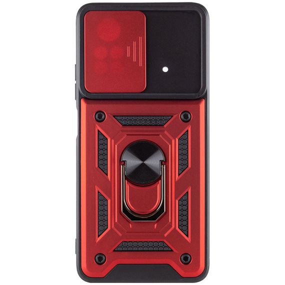 Ударостійкий чохол Camshield Serge Ring для Xiaomi Poco X4 Pro 5G TPU+PC, Шторка на камеру, Червоний | Зображення 2