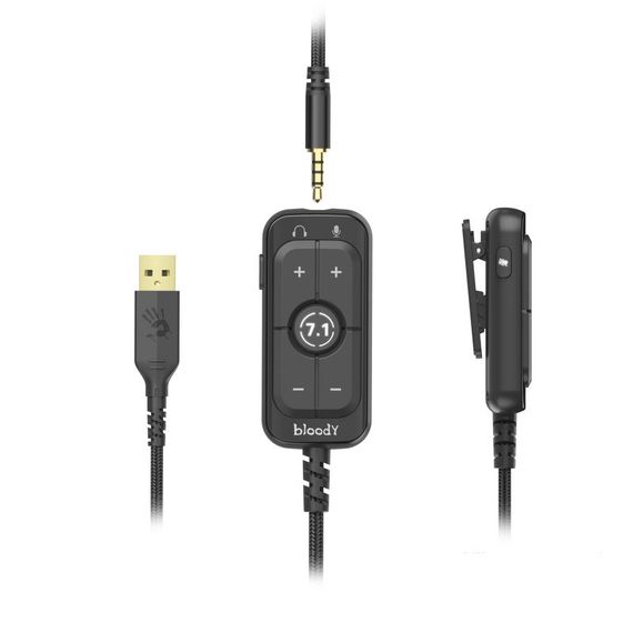 Гарнітура ігрова Bloody M590i USB + 4-Pin 3.5 mm, колір чорно-білий | Зображення 5
