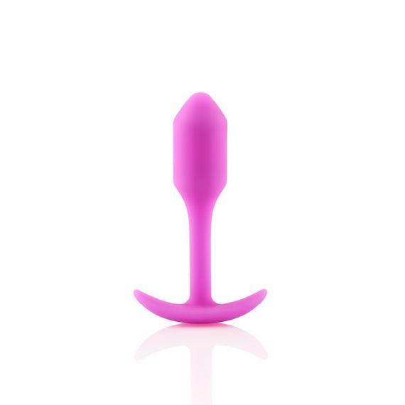 Анальна пробка із зміщеним центром ваги, S, B-vibe Snug Plug 1 рожева, 8.6 х 2.2 см
