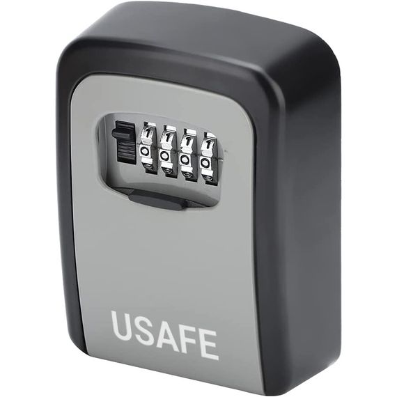 Антивандальний зовнішній міні сейф для ключів uSafe KS-04, з кодовим замком, настінний, Сірий | Зображення 2
