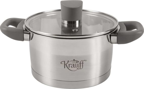 Кастрюля Krauff Elite 26-238-055, 1.9 л, 16 см, из нержавеющей стали с крышкой, для всех типов плит