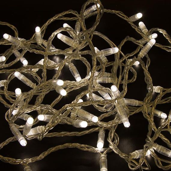 Гірлянда 300LED (Діод) White Hot, 30 метрів, 8 режимів, прозора ізоляція