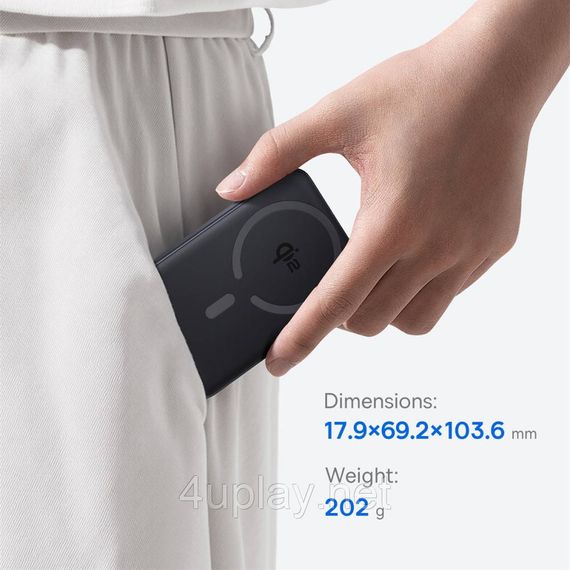 Беспроводной магнитный повербанк Baseus EnerFill FM12 Qi2 Magnetic Power Bank 22.5W 10000mAh Black | Зображення 5