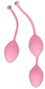 Роскошные вагинальные шарики PILLOW TALK - Frisky Pink с кристаллом, диаметр 3,2см, вес 49-75гр Sex Aura