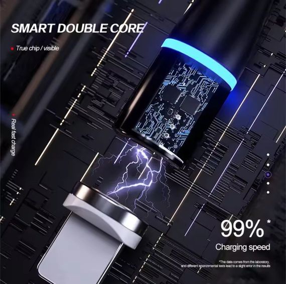 7-пиновый магнитный кабель 2 метра, многофункциональный 5А, 2 в 1, быстрая зарядка | Зображення 2