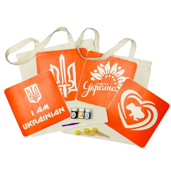 Набір для творчості "Екосумка бязь Мапа України, Україна квітуча" bag-b-n080-n058