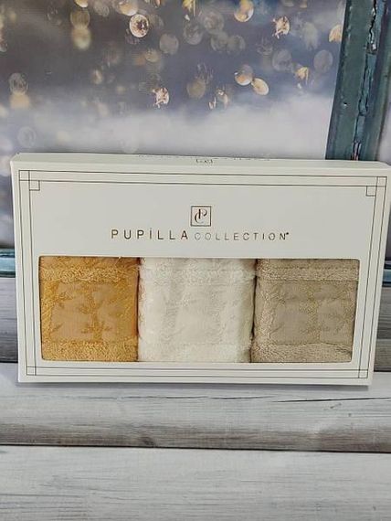 Полотенца Pupilla Elite koyu krem 30х50см Бамбук набор 3шт